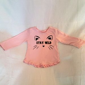 🌟 cute baby girls pink Garanimals long-sleeved shirt size 12-18 months